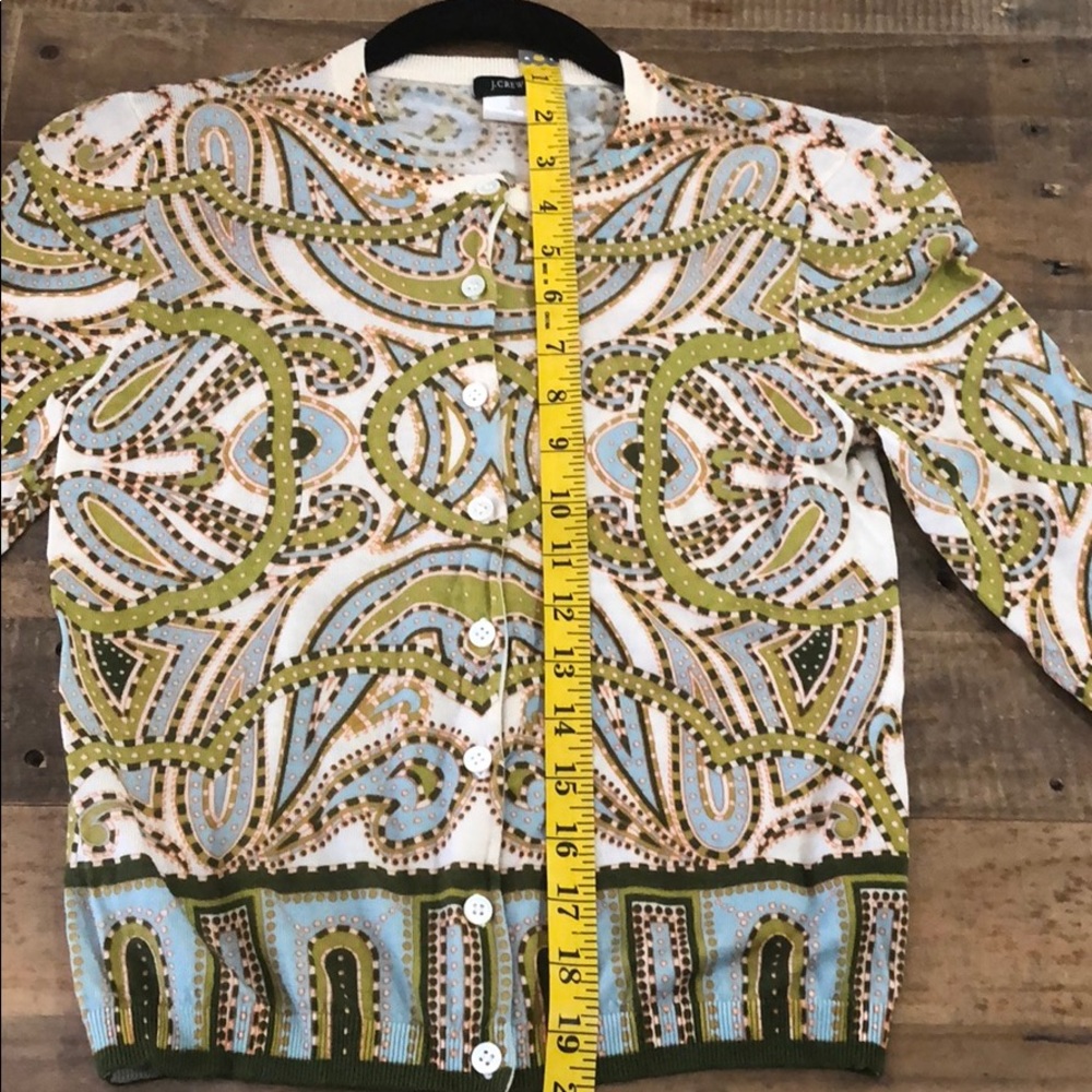 J. Crew Multicolor Patterned Cropped Cardigan - image 4